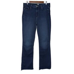 Paige Jeans 32 Dark Wash High Rise Manhattan Bootcut‎ Stretch Raw Hem Gardena